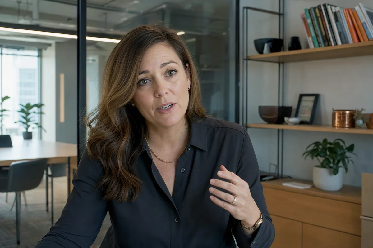 A sales operations expert explaining an approval policy in a live video call